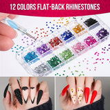 Zestaw pędzli do zdobienia paznokci FANDAMEI, 15 Stücke Pinsel Für Gelnägel Nagel Pinsel, 5 Stücke Dotted Pen, 10 Rolle Streifenband Nägel, Strasssteine ​​​​Nägel, Ultra Dünn Nagel Paillettes Für Nagelkunst Maniküre Set