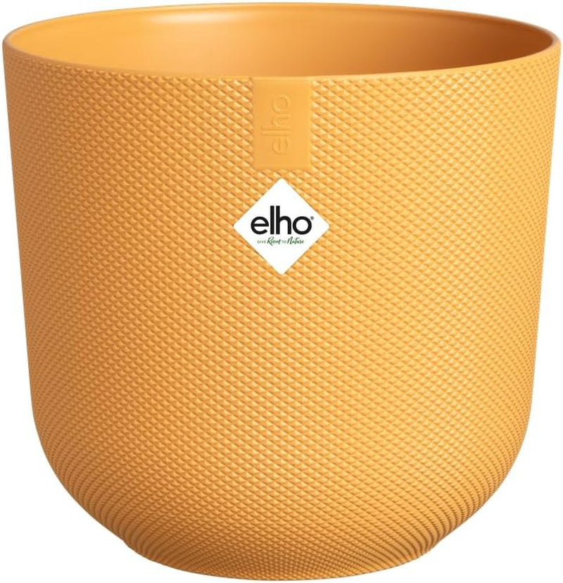 elho Jazz Round Mini 7cm - Doniczki do wnętrz - 100% plastiku pochodzącego z recyklingu - Ø 7 x wys. 6,5 cm - Żółty/bursztynowy
