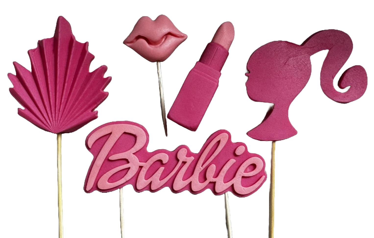 Zestaw 5 jadalnych dekoracji z cukru, Barbie Dekoracje z pasty cukrowej Naty Shop