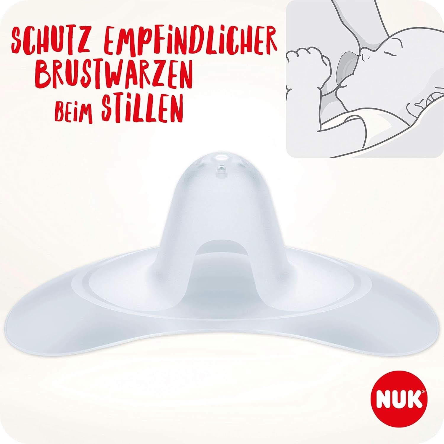 NUK osłonki na sutki | Osłonki na sutki do karmienia piersią | Chroni przed bólem sutków | Cienki silikon | Rozmiar S (16 mm) | 2 sztuki Żywność dla niemowląt i akcesoria do karmienia piersią Naty Shop