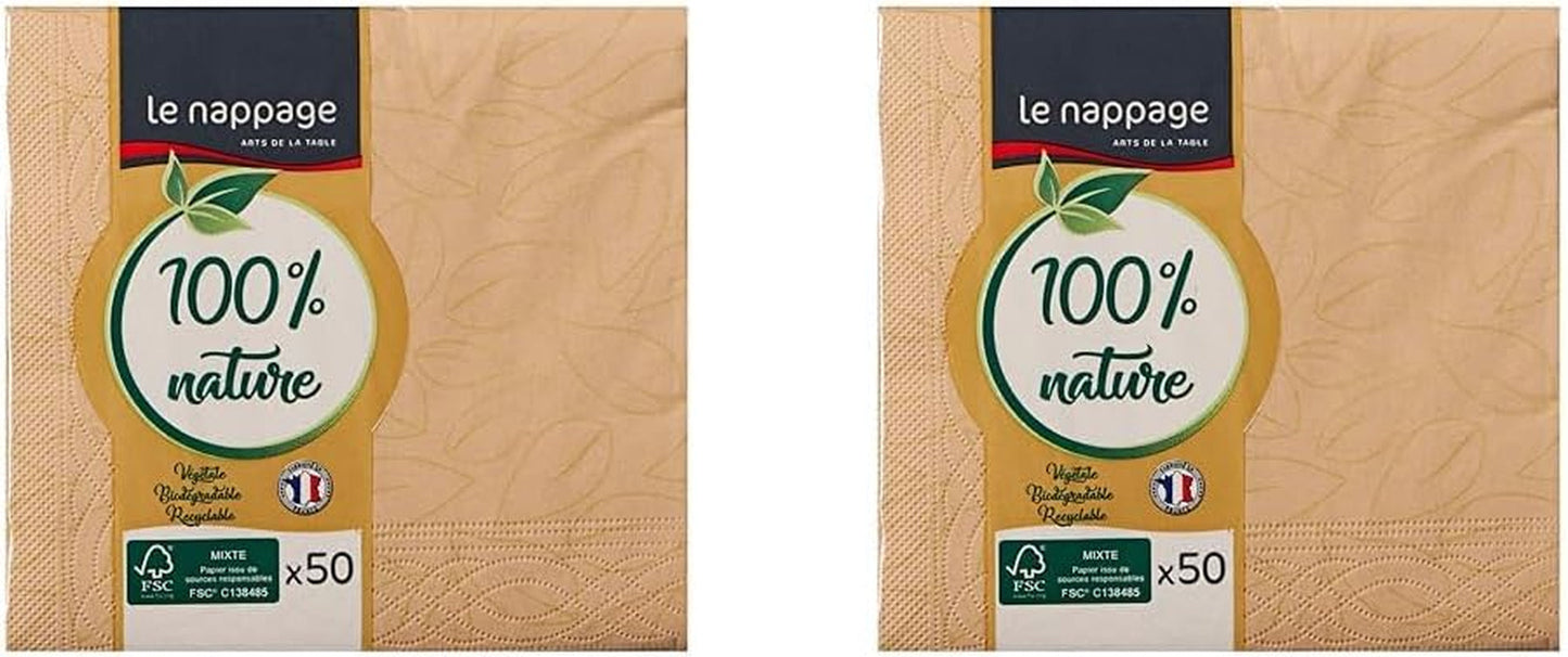 Serwetki bawełniane Le Napage 50 25 x 25 cm, 3-warstwowe, FSC białe