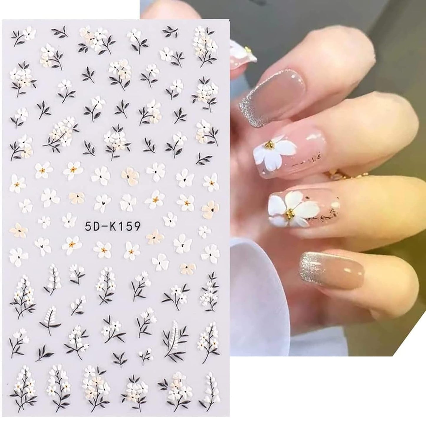 Zestaw Nagelsticker Für Einzigartiges Nageldesign, 4 Blatt Frühlingsthemen Nail Art Zubehör, Perfekt Für 3D Gel Nägel i paski żelowe UV