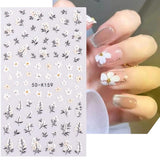 Zestaw Nagelsticker Für Einzigartiges Nageldesign, 4 Blatt Frühlingsthemen Nail Art Zubehör, Perfekt Für 3D Gel Nägel i paski żelowe UV