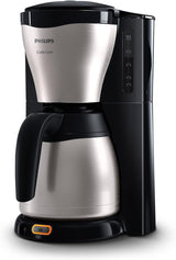 Ekspres do espresso PHILIPS Café Gaia z filtrem - karafka termosowa ze stali nierdzewnej, system zapobiegający kapaniu, intensywny aromat, automatyczne wyłączanie, 1300 ml, czarny (HD7546/20)