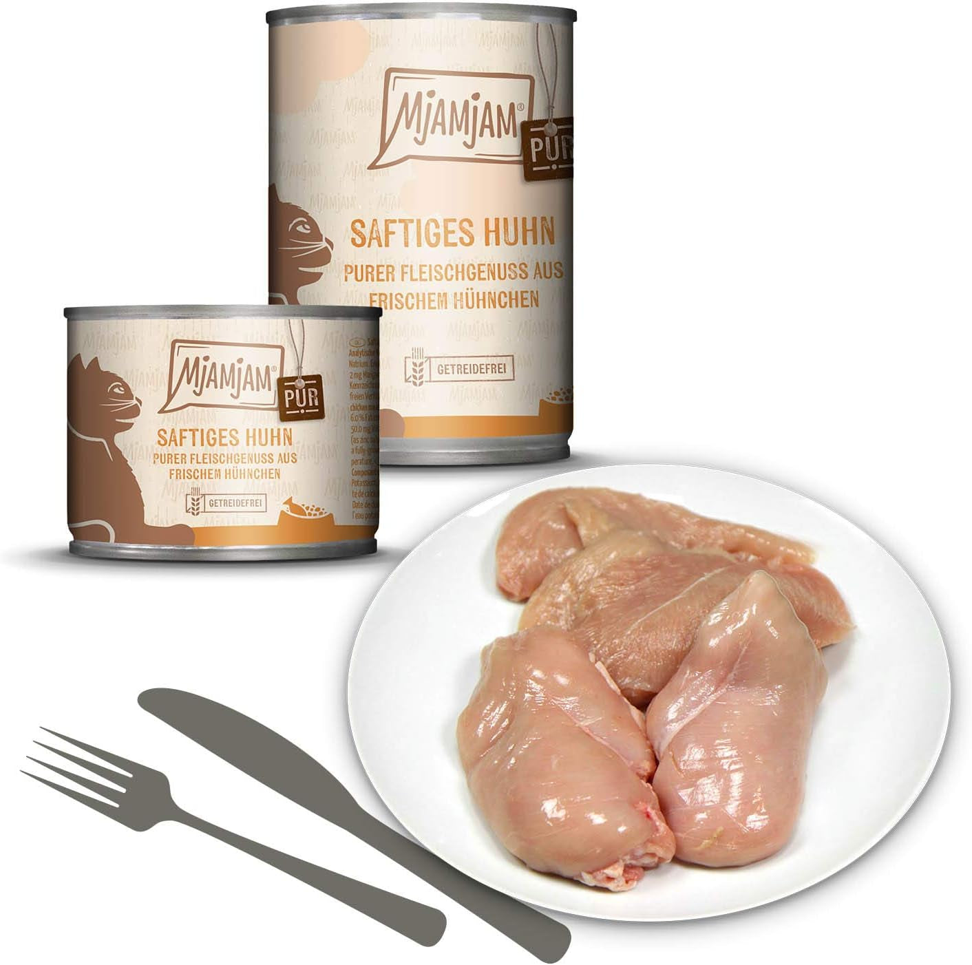 MjAMjAM - Mokra karma premium dla kotów - Pack Mix V - Pure Meat Delight 6 opakowań (6 x 400g) bez zbóż z dodatkowym mięsem
