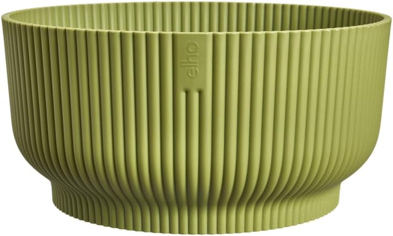 elho Vibes Fold Bowl 25 - Doniczki do wnętrz - 100% plastiku pochodzącego z recyklingu - Ø 24,9 x wys. 12,1 cm - Zielony/Ferngrün