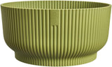 elho Vibes Fold Bowl 25 - Doniczki do wnętrz - 100% plastiku pochodzącego z recyklingu - Ø 24,9 x wys. 12,1 cm - Zielony/Ferngrün