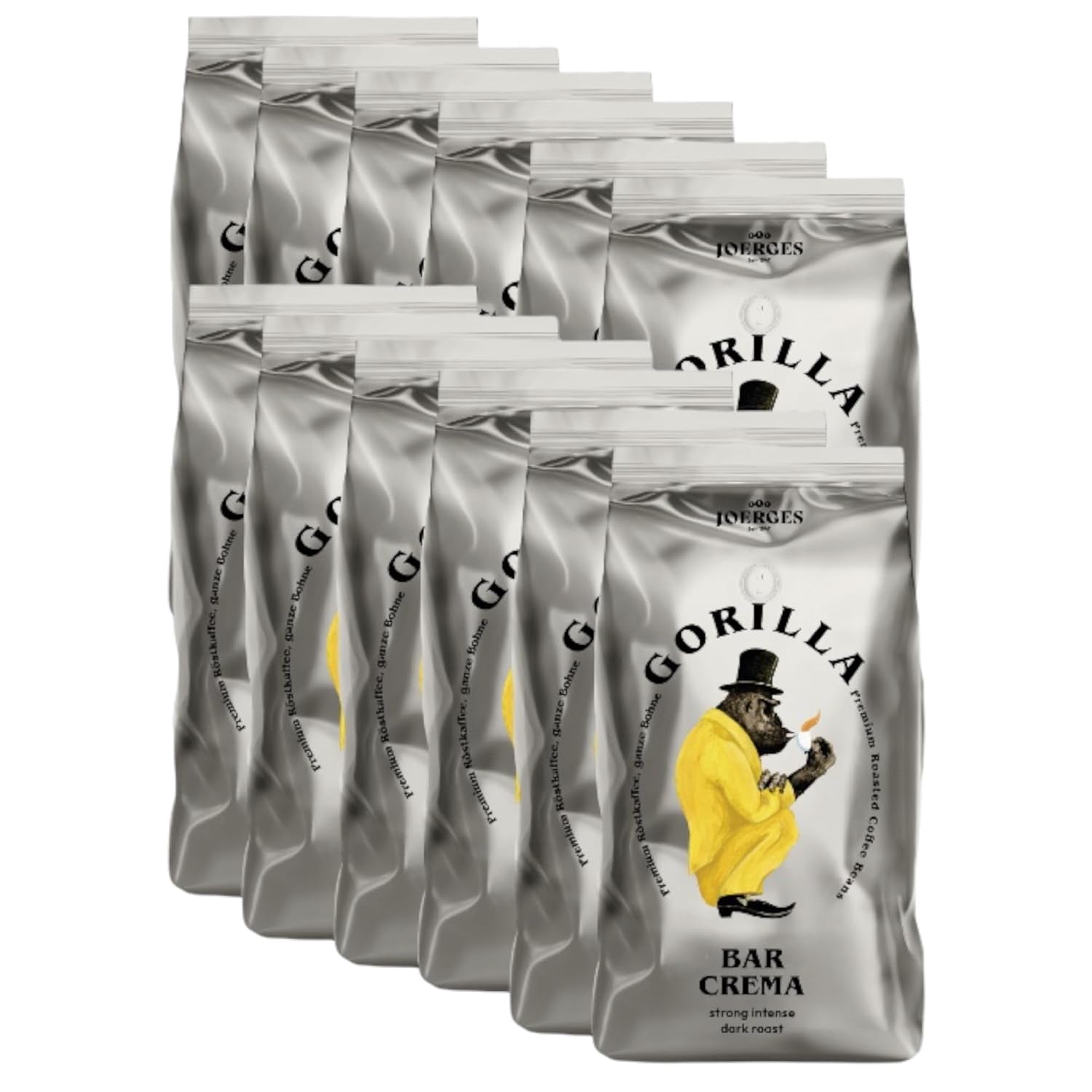 Gorilla Espresso Bar Crema kawa ziarnista - 12 opakowań po 1000g każde