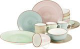 CreaTable, 22582, seria SAMBA, 16-częściowy zestaw naczyń obiadowych dla 4 osób, serwis porcelany Combo, można myć w zmywarce i używać w kuchence mikrofalowej, jakość produkcji