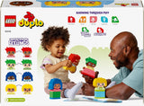 LEGO DUPLO Big Feelings, gra polegająca na układaniu klocków z 23 kolorowych klocków i 4 figurkami, zabawka rozwijająca zdolności motoryczne, wspierająca rozwój społeczny i emocjonalny małych dzieci od 18 miesiąca życia 10415 Zestawy do budowania Beuche den LEGO-Store