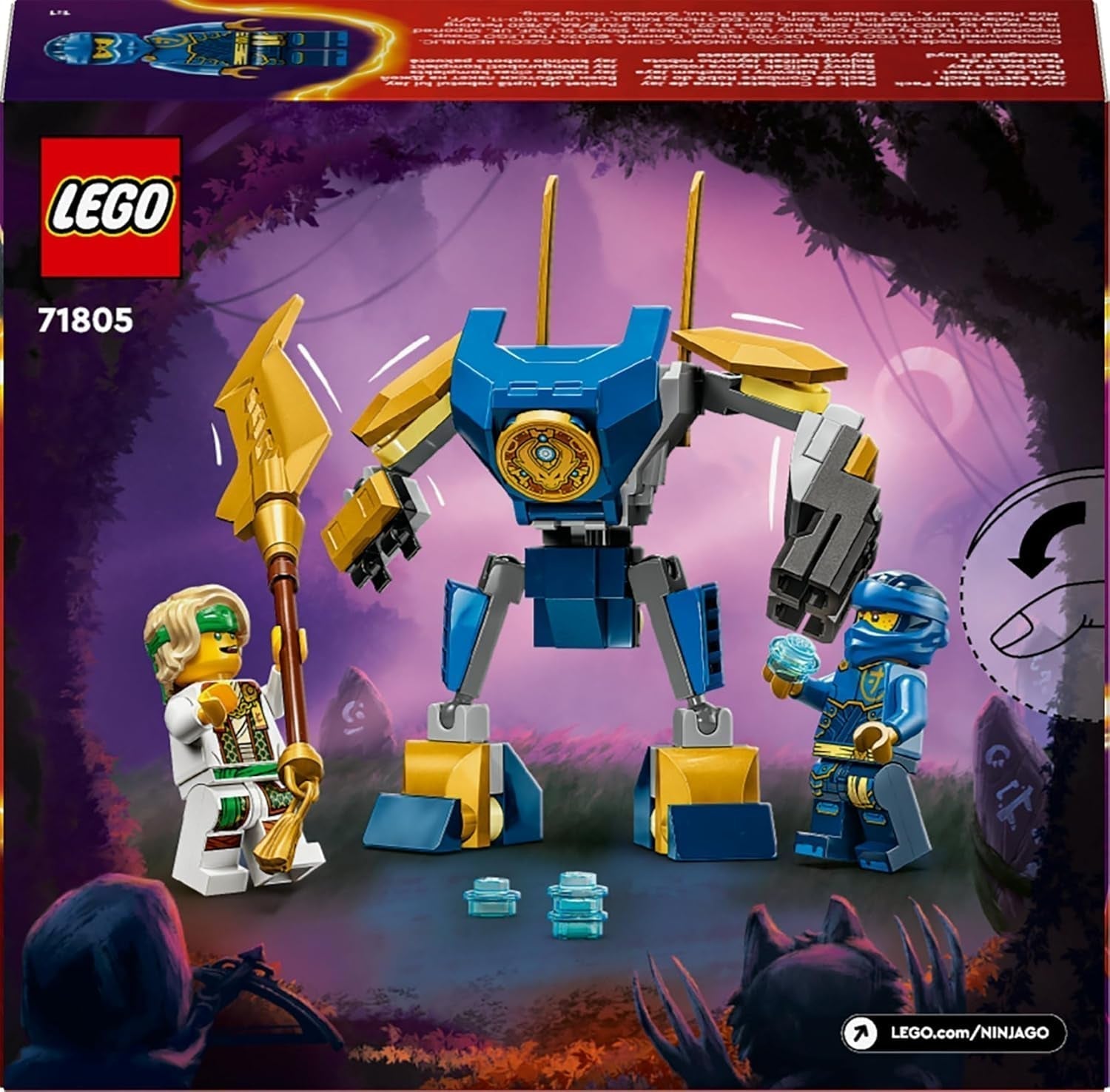 LEGO NINJAGO Mech bojowy Jaya, zabawka ninja dla dzieci z figurkami, w tym minifigurką Jaya z mini kataną, figurkami i mechem, mały prezent dla kreatywnych chłopców i dziewcząt od 6 lat 71805 Zestawy do budowania Besuche den LEGO-Store