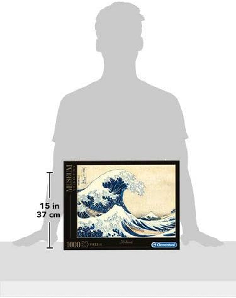 Clementoni 39378 Hokusai - Wielka Fala - Puzzle 1000 elementów, kolekcja muzealna, gra zręcznościowa dla całej rodziny, kolorowa gra rozciągająca, puzzle dla dorosłych 14+ Puzzle Naty Shop