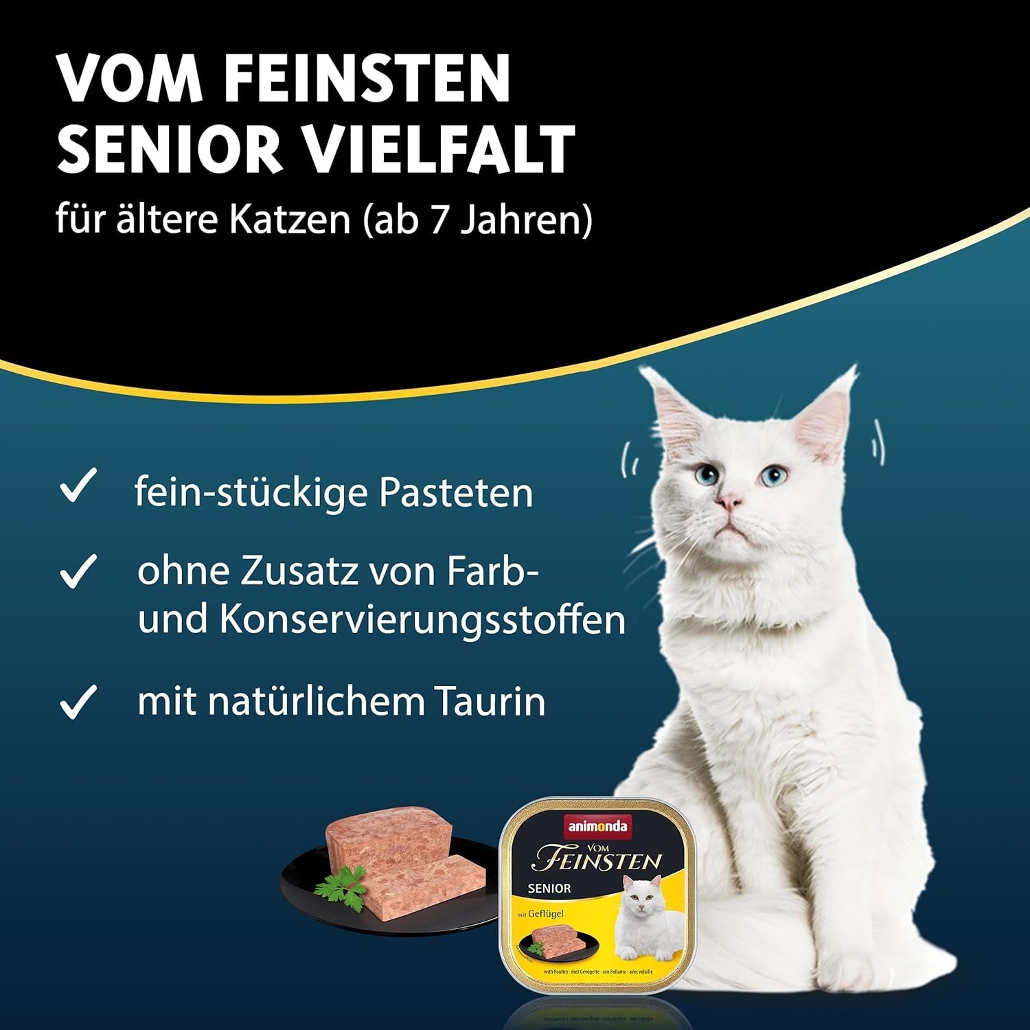 animonda vom Feinsten Senior, mokra karma dla starszych kotów od 7 lat, odmiana dla starszych kotów, 32 x 100 g