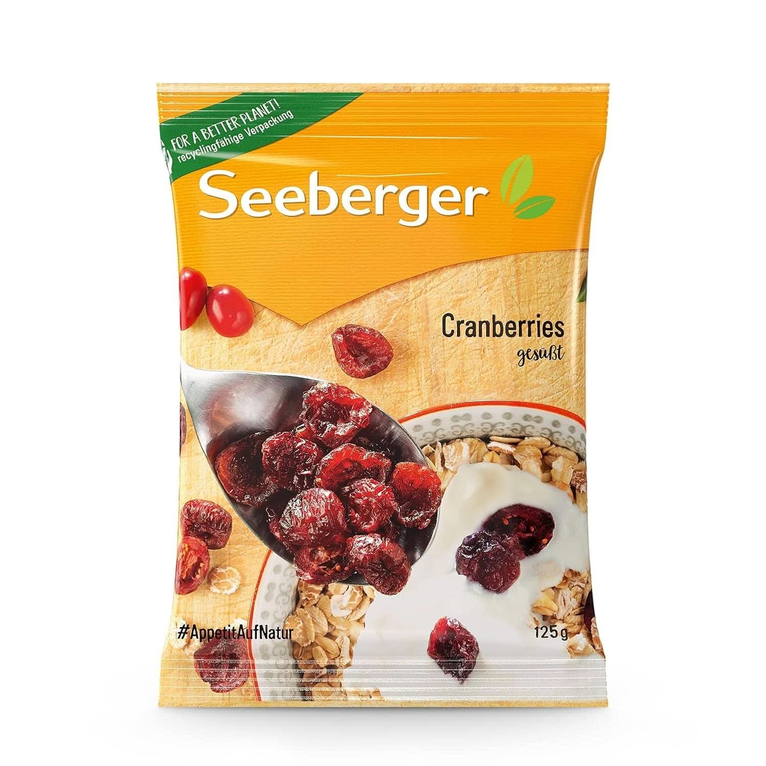 Żurawina Seeberger, przekrojona na pół żurawina kanadyjska, owocowa i słodka, 13 x 125 gramów Naty Shop Produkty suszone 13 x 125 gramów 13 x 125 gramów