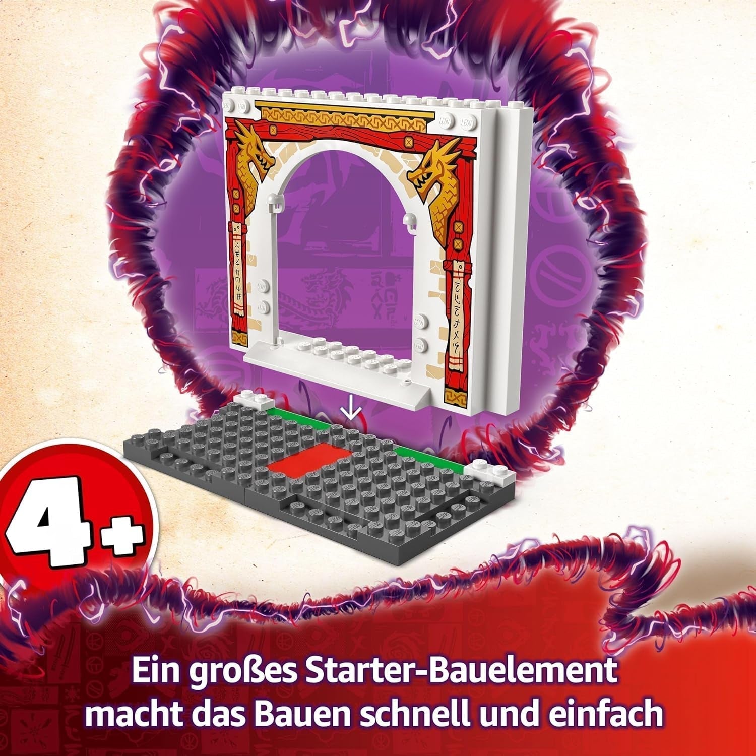 LEGO NINJAGO Świątynia ninja Spinjitzu — zestaw z 4 minifigurkami i 1 figurką smoka — zestaw do budowania — prezent na Boże Narodzenie lub urodziny dla chłopców i dziewcząt od 4 lat 71831 Zestawy do budowania Besuche den LEGO-Store