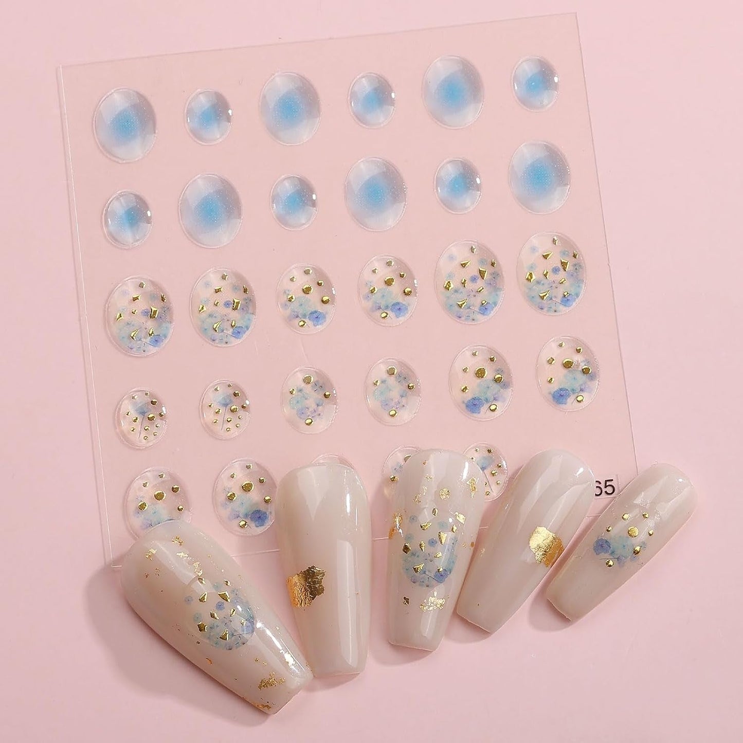 JMEOWIO 6 Blatt 3D Nagelsticker Goldene Unregelmäßige Geometrysche Nail Art Naklejka Selbstklebend Nagelaufkleber 5D Stereoskopisch Dekoration Nageldesign Zubehör