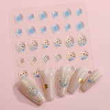 JMEOWIO 6 Blatt 3D Nagelsticker Goldene Unregelmäßige Geometrysche Nail Art Naklejka Selbstklebend Nagelaufkleber 5D Stereoskopisch Dekoration Nageldesign Zubehör