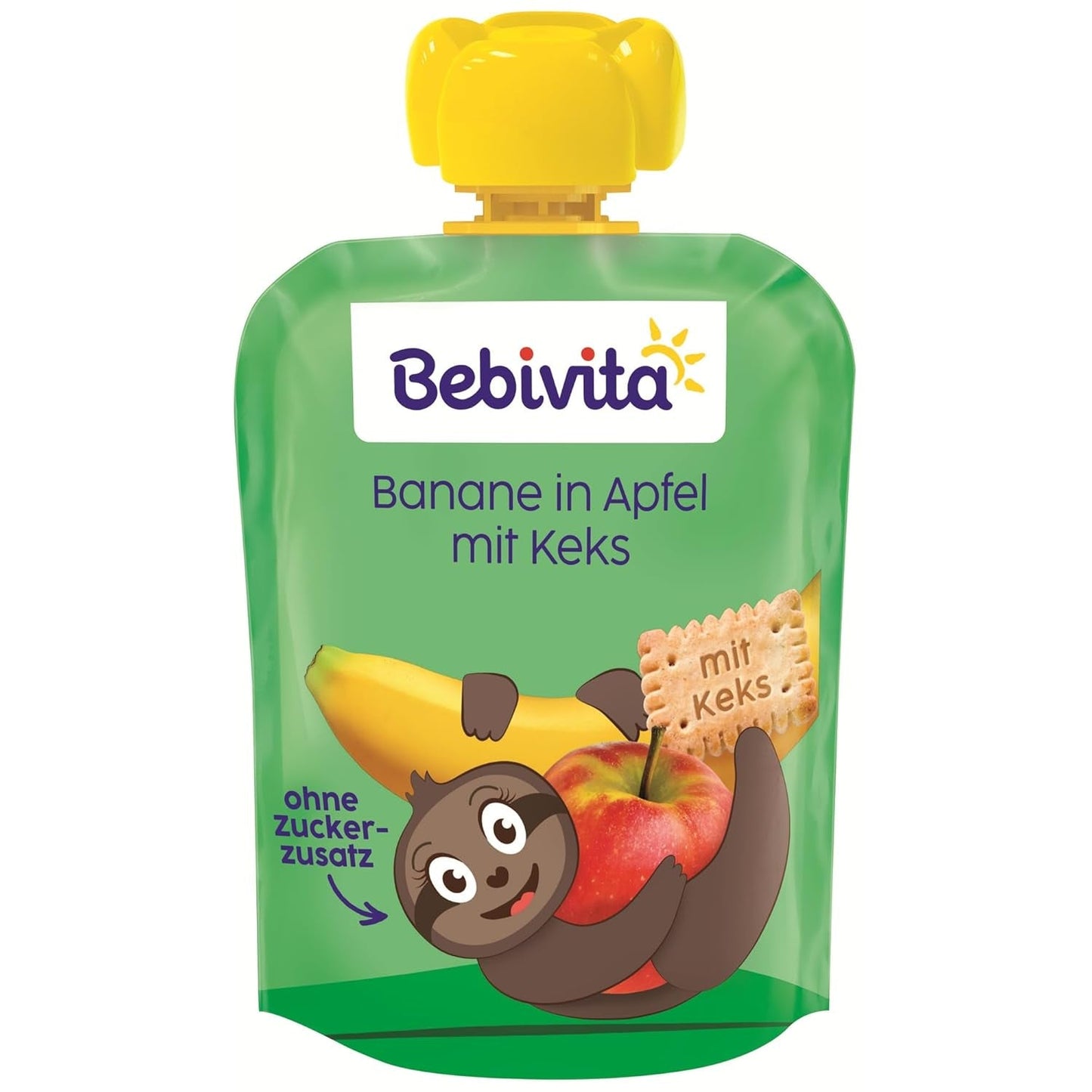 Banan w Jabłku z Biscuits Wrap - 16 sztuk (4 opakowania po 4 x 90g każde), bez dodatku cukru, z łagodnych owoców i pełnowartościowych ziaren, idealne jako przekąska na wynos i w podróży