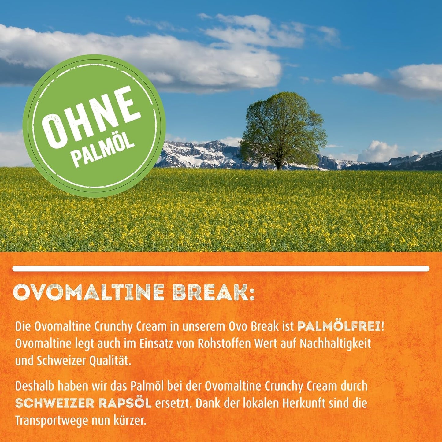 Ovomaltine OVO break Wafer and Chocolate Bar - chrupiąca przekąska o niepowtarzalnym smaku naszego popularnego Creme Crocante, naturalnie bez oleju palmowego (4 x 39g)