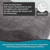 Poduszka podróżna z pianki Memory Foam, ergonomiczna poduszka pod szyję, w zestawie torba do przenoszenia, antracyt, wymiary 25 x 31 x 10/7 cm
