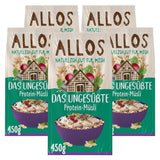 Allos niesłodzone musli białkowe | Organiczne musli | Płatki owsiane | Płatki śniadaniowe | Wegańskie (5 x 450g), 1 sztuka (opakowanie 5 szt.)
