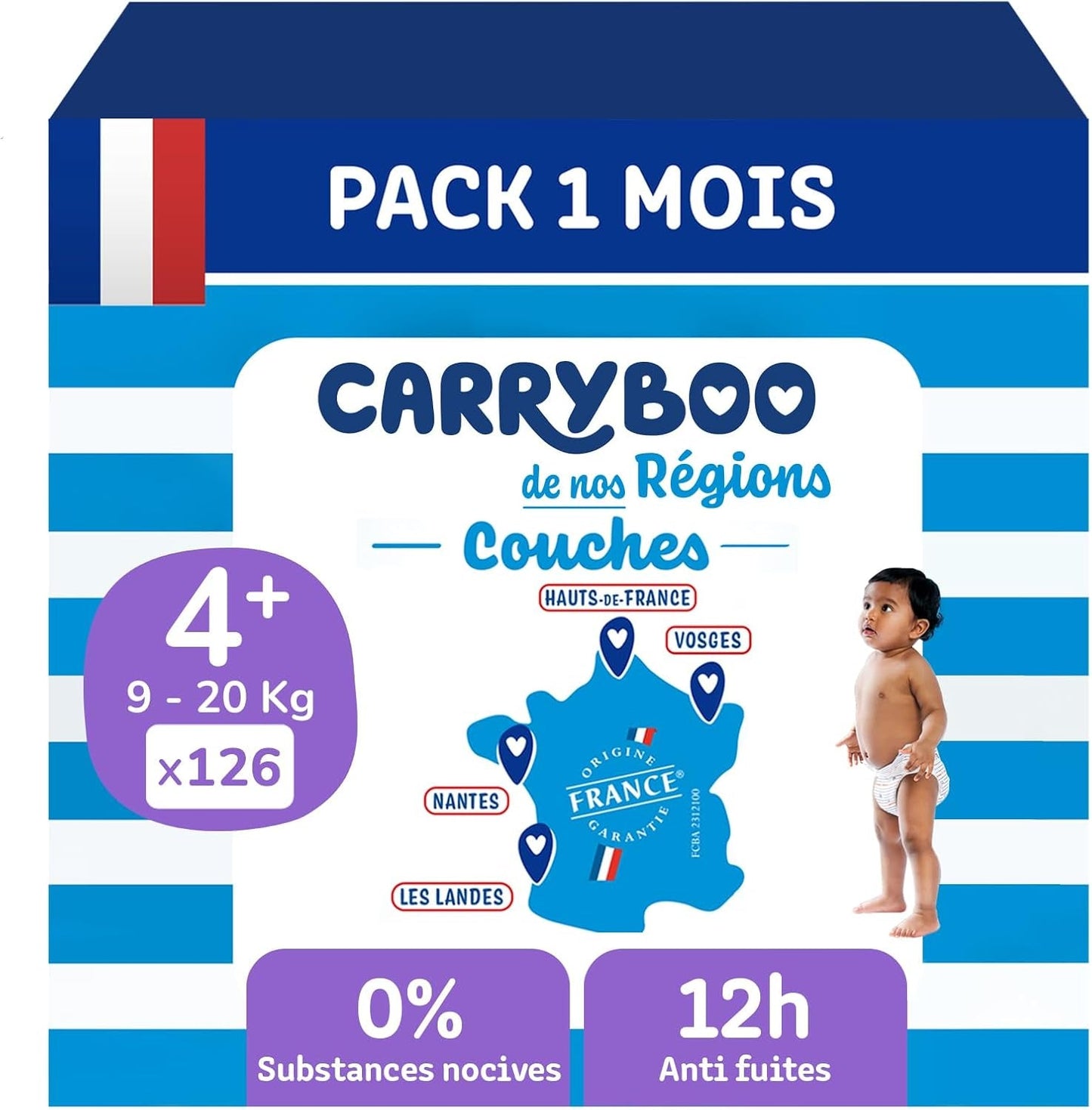 - pieluszki rozmiar 4+ (9-20 kg) - zdrowe i bardzo chłonne - szczelność do 12 godzin - brak niepożądanych substancji - wyprodukowane we Francji - przystępna cena - 126 pieluszek jednorazowych