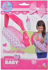 Simba 105560002 Regulowany chusta dla noworodków z torbą i butelką dla lalek 38-43 cm w wieku 3 lat i więcej