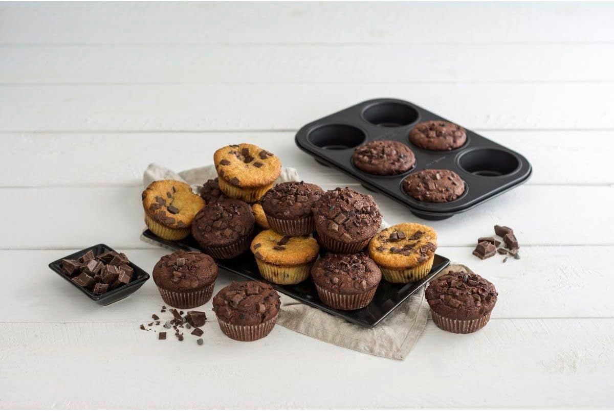 Zenker 6Er Muffinform Black Metallic, 275X190X30 Mm, Teflon Classic Antihaftbeschichtung, Hitzebeständig Bis 230°C, Leichte Reinigung, Ideal Für Köstliche Muffins Formy i blachy do pieczenia Naty Shop