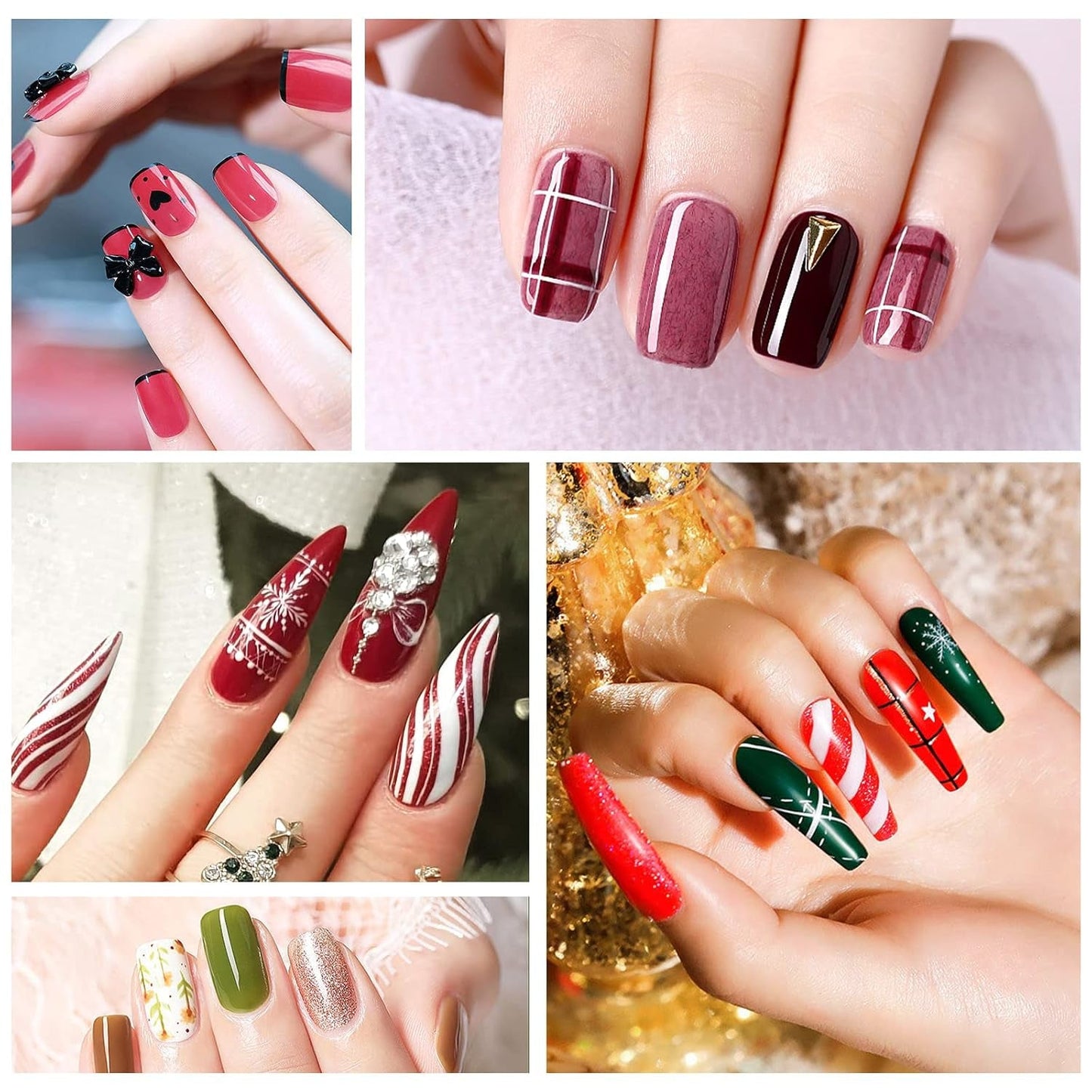 Sularpek Nail Art Liner Pinsel, 5 Stück Profi Detail Fine Nails Pędzel do paznokci żelowych, Nagel Pinsel Dünn Für Beauty Frauen Nagelstudio (5 Größen, Rosa)