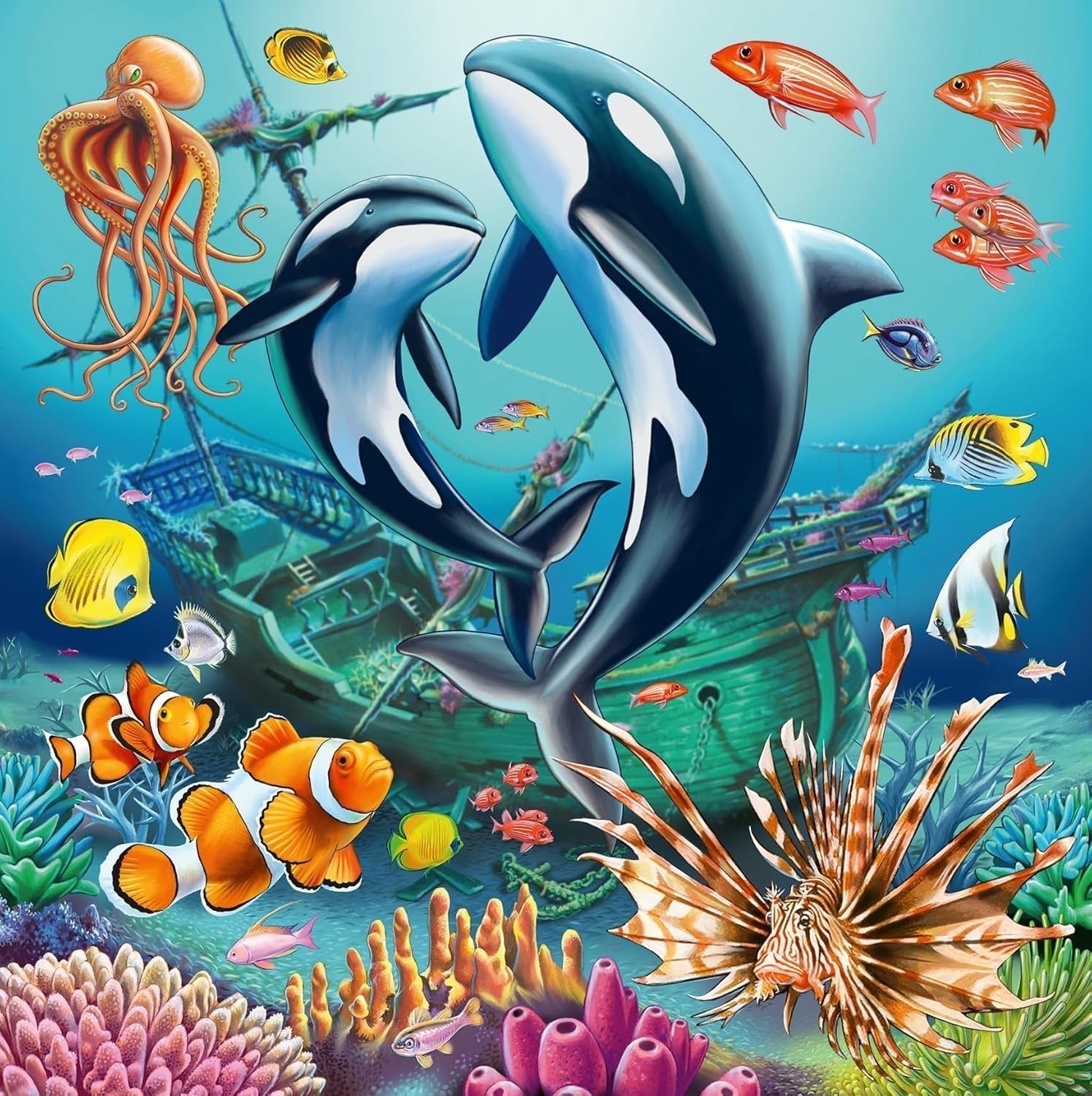 Puzzle dla dzieci Ravensburger - 12000859 Czarujący podwodny świat - 3X49 elementów puzzli dla dzieci od 5 roku życia Puzzle Naty Shop