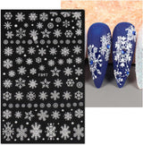 JMEOWIO Nagelsticker Weihnachten Weiß Glitter 8 Blatt Nail Art Naklejka Selbstklebend Nagelaufkleber Schneeflocke Zimowe wakacje Dekoracja Nageldesign Zubehör