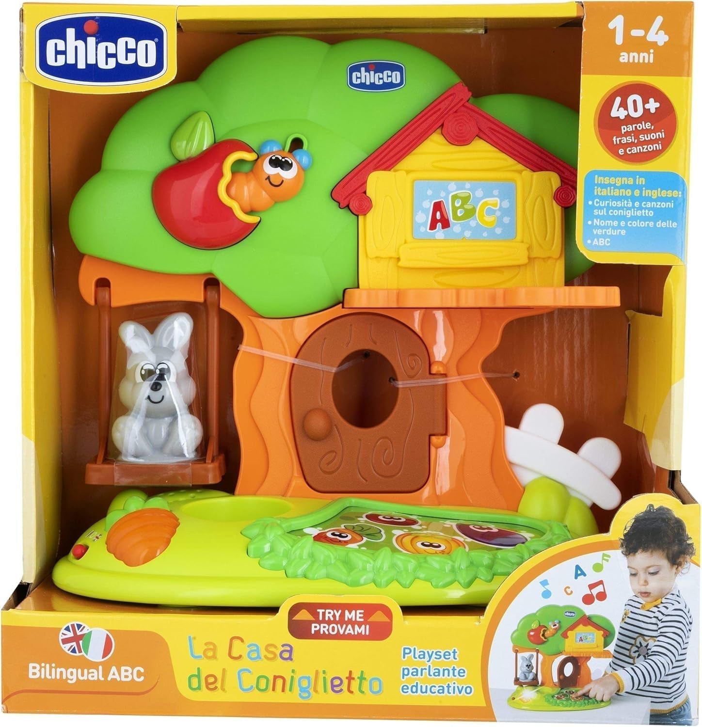 Chicco - Bunny House, zabawka elektroniczna, zestaw do zabawy, wiek 1-4 lata. Zabawki dla niemowląt Naty Shop
