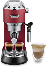 De'Longhi Dedica Style EC 685.B – Ekspres do espresso z kolbą, ekspres do kawy z profesjonalnym spieniaczem do mleka, szerokość tylko 15 cm, na kawę mieloną lub kapsułki ESE, zbiornik na wodę 1 l, kolor czarny