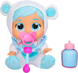 Cry Babies Loving Care Kristal Doll, Kristal Loving Care Baby Doll z 3 akcesoriami do zabawy w lekarza, opieki pielęgniarskiej, płaczu prawdziwymi łzami, zabawka dla 18-miesięcznego dziecka