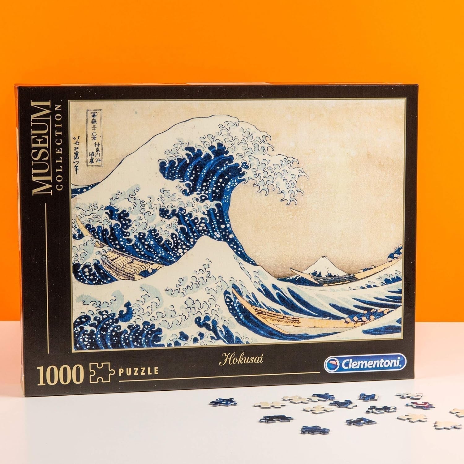 Clementoni 39378 Hokusai - Wielka Fala - Puzzle 1000 elementów, kolekcja muzealna, gra zręcznościowa dla całej rodziny, kolorowa gra rozciągająca, puzzle dla dorosłych 14+ Puzzle Naty Shop