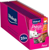 Vitakraft Poésie Délice, mokra karma dla kota, karma dla kota w sosie, z indykiem, opakowanie zbiorcze, bez dodatku cukru i zbóż (23 x 85g)