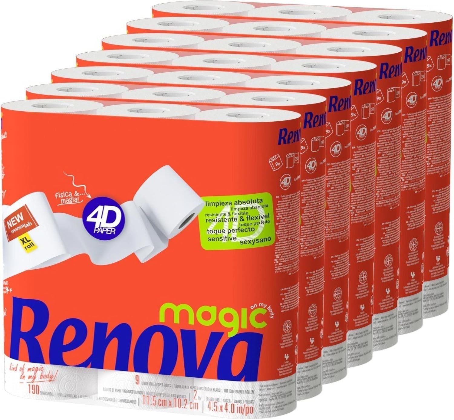 Papier toaletowy Renova, 7 opakowań po 9 rolek - łącznie 63 rolki