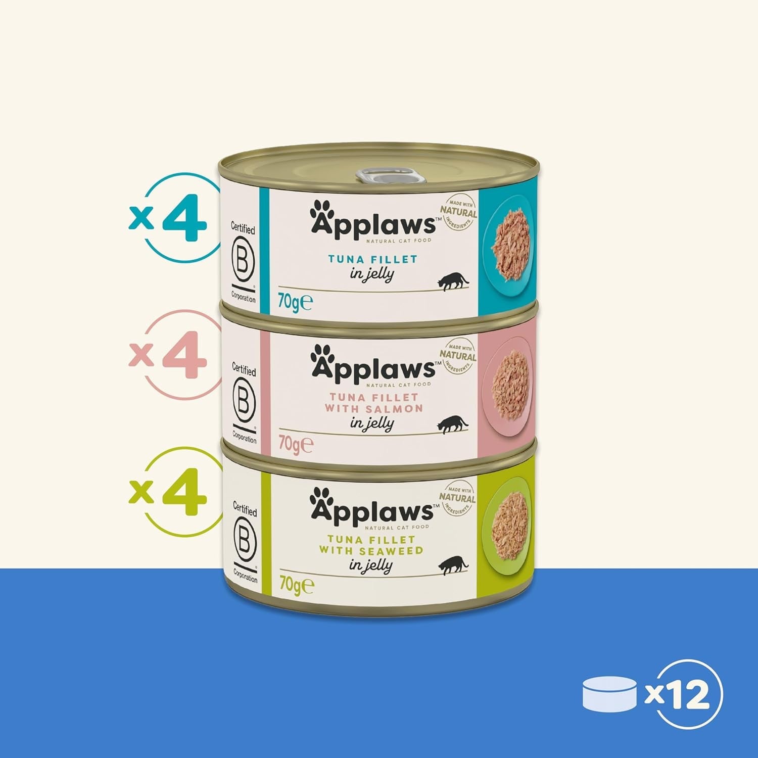 Applaws Naturalna mokra karma dla kotów w galarecie (opakowanie 12 x 70 g)