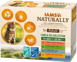 IAMS Natural Mokra karma dla kotów w sosie - Wysokiej jakości mokra karma mięsna i rybna dla dorosłych kotów, kolekcja Land & Sea, 12 x 85g