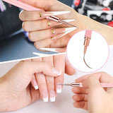 6 Stück Liner Pinsel Nailart Nageldesign Zestaw Pinsel Dünn Acryl Nagelpunkt-Zeichenwerkzeug Nägel Dünne Nagelpinsel Zestaw Für Lange Linien, Dünne Detale, Feines Zichnen 5/7/9/11/15/25 Mm（Rosa）
