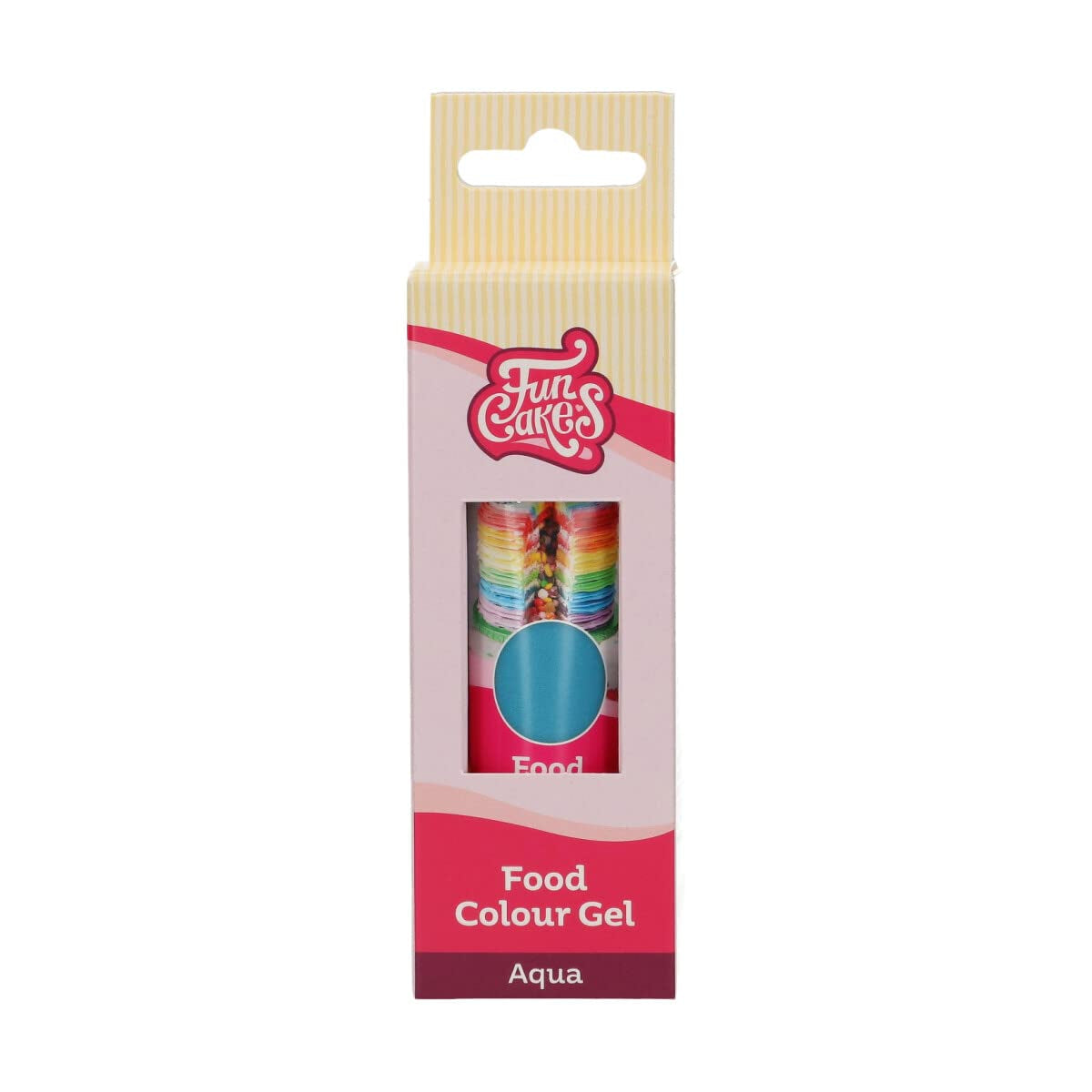 Funcakes Food Color Gel Aqua: Wysoce skoncentrowany barwnik spożywczy do ciast, śmietany, fondantu i marcepanu. Łatwe dozowanie. Pojedyncza kropla pozwala uzyskać żywe kolory. Halal. 30 gr.