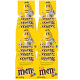 M&M's Peanut Chocolate Opakowanie zbiorcze 24 x 45 g Czekoladowa soczewica o smaku orzechowym Prezent czekoladowy (1080 g) Idealny jako poczęstunek o tematyce piłkarskiej
