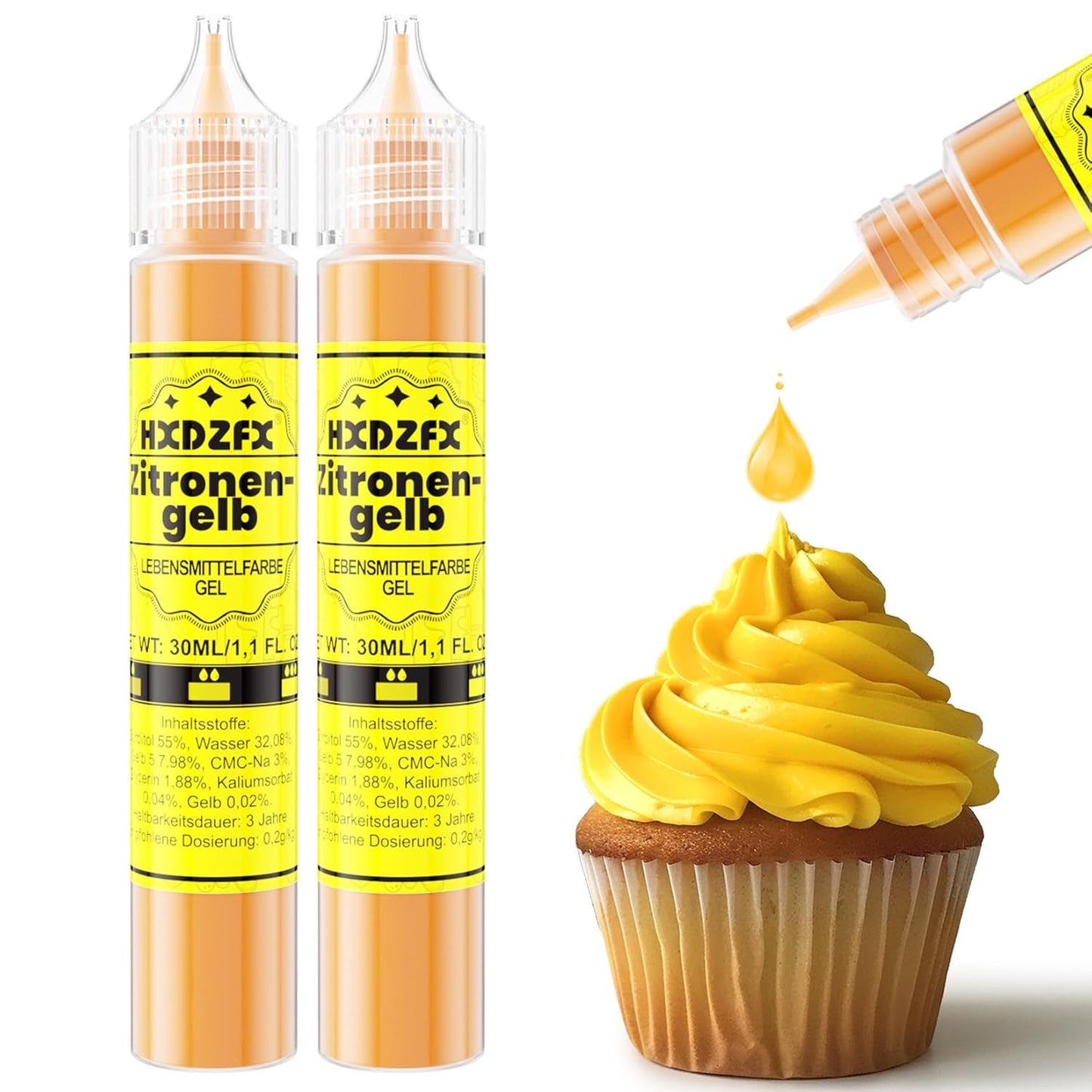 Barwnik spożywczy w żelu - HXDZFX 2×30ml, barwnik spożywczy bez cukru, silnie skoncentrowany, do dekoracji ciast, białej fondantu, makaroników, ciasteczek, wypieków, pisanek, śluzu (fiolet winogronowy)