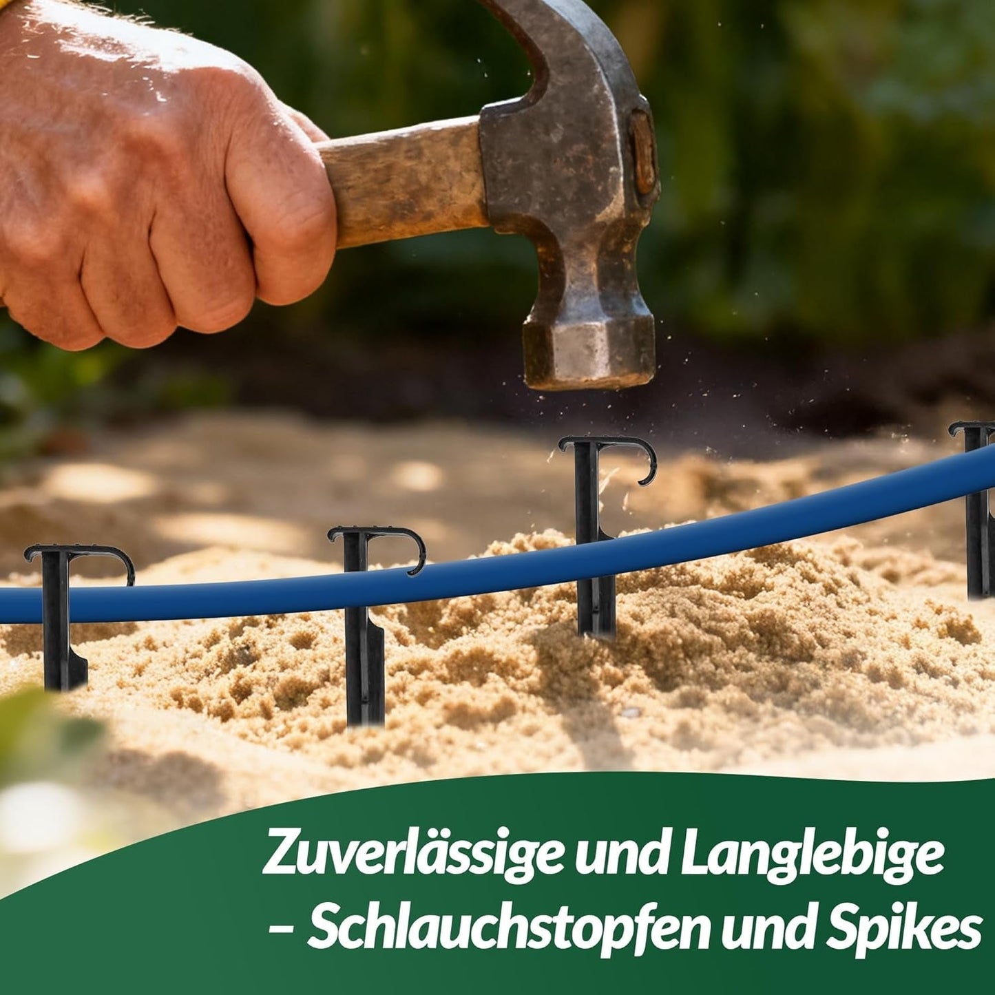 GARDENIX AquaPIN Kotwa do węża ogrodowego, 50 sztuk, kołek uziemiający, kotwa mocująca do węża kroplowego, wąż do nawadniania, widełki łączące