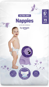 Pieluchy Amazon Ultra Dry, rozmiar 1 (2-5 kg) - pudełko miesięczne, białe, 96 sztuk (2 opakowania po 48) (dawniej marka Mama Bear, identyczny produkt)