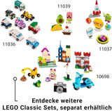Zestaw LEGO Classic do budowania kreatywnych dinozaurów z modelami zwierząt i figurkami wykonanymi z klocków, pomysłowa zabawa, prezent dla chłopców i dziewcząt w wieku 5 lat, w tym T.Rex i Triceratops 11041 Zestawy do budowania Besuche den LEGO-Store