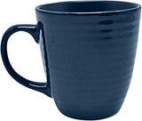 ECHTWERK „Alicia” 16-częściowy zestaw obiadowy w stylu vintage Nowoczesny design dla 4 osób Elegancki ciemnoniebieski zestaw obiadowy z kamionki z 4 talerzami 4 talerzami bocznymi 4 miskami 4 filiżankami do herbaty