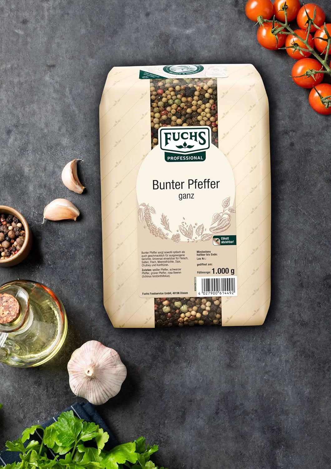 Fuchs kolorowy pieprz w całości, 1 kg Condimente Naty Shop