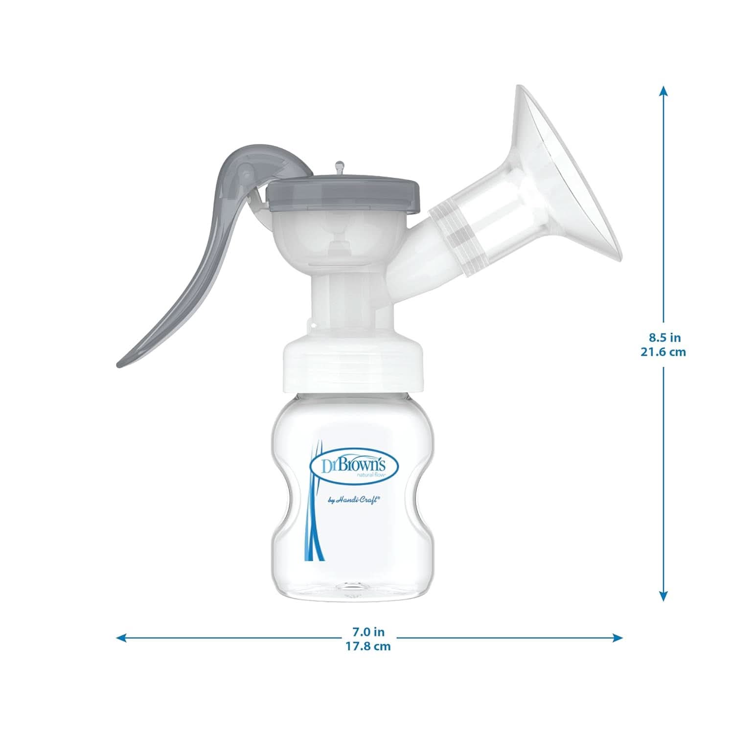 Laktator ręczny ze 100% silikonem Ochrona Softshape (B, kołnierz 25 mm) i opcjami antykolkowymi + Butelka 150 ml z szeroką szyjką i smoczkiem o wolnym przepływie poziomu 1 Akcesoria Żywność i karmienie piersią Sklep Bebe Naty