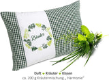 Gözze - Poduszka o zapachu ziół, 200 g wypełnienia z mieszanki ziół, poszewka ze 100% bawełny, 30 x 20 cm - Szara krata Naty Shop Standardowe poduszki